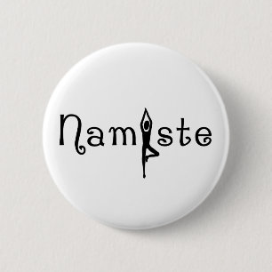 Macaron Rond 5 Cm Bouton de yoga de Namaste