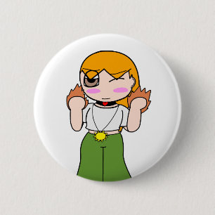 Macaron Rond 5 Cm Bouton de Zack Dragonblade - peut fleurir