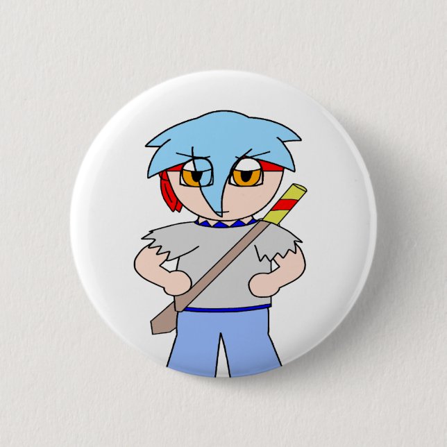 Macaron Rond 5 Cm Bouton de Zack Dragonblade - Zack Dragonblade (Devant)