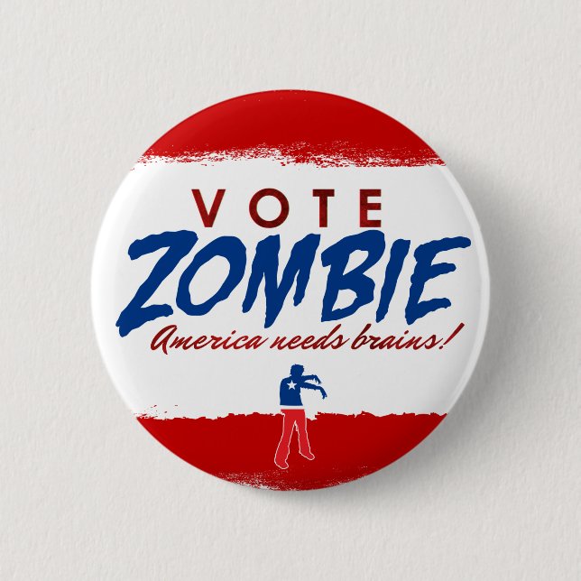 Macaron Rond 5 Cm Bouton de zombi de vote (Devant)