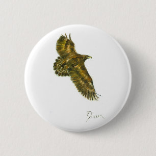 Macaron Rond 5 Cm Bouton d'Eagle d'or