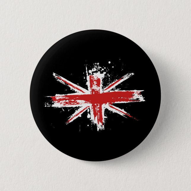 Macaron Rond 5 Cm Bouton d'éclaboussure d'Union Jack (Devant)