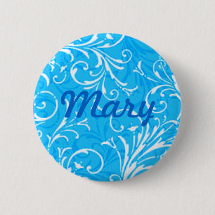 Macaron Rond 5 Cm Bouton décoratif bleu personnalisé