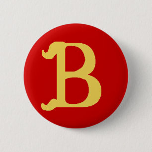 Macaron Rond 5 Cm Bouton décoré d'un monogramme avec la lettre B