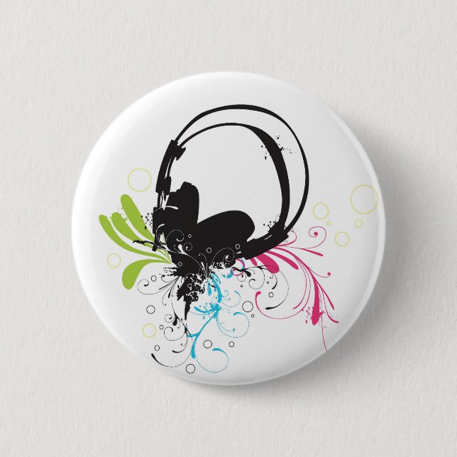 Macaron Rond 5 Cm Bouton d'écouteurs (Devant)