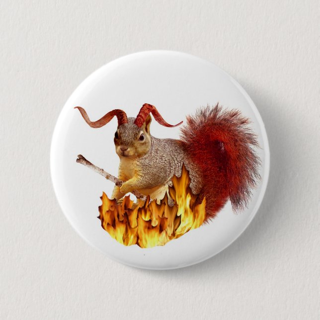 Macaron Rond 5 Cm Bouton d'écureuil de Krampus (Devant)