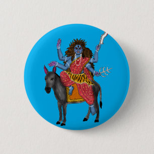 Macaron Rond 5 Cm Bouton Déesse Kalratri