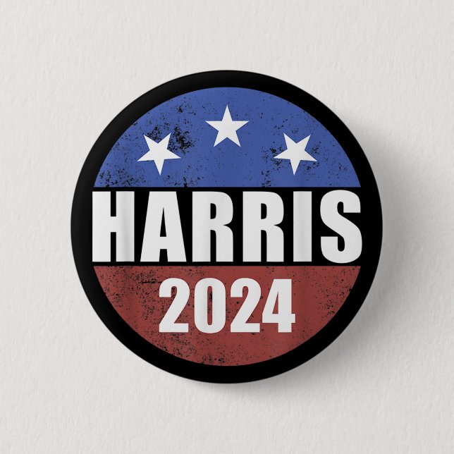 Macaron Rond 5 Cm Bouton d'élection Harris 2024 Président Harris (Devant)