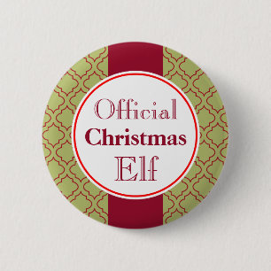 Macaron Rond 5 Cm Bouton d'Elf de Noël