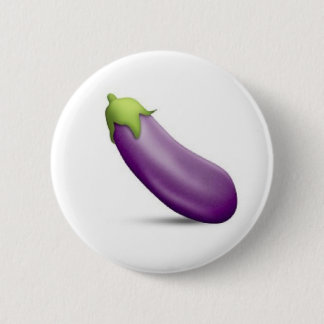 Macaron Rond 5 Cm Bouton d'Emoji d'aubergine
