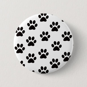 Macaron Rond 5 Cm Bouton d'empreintes de pattes de chat