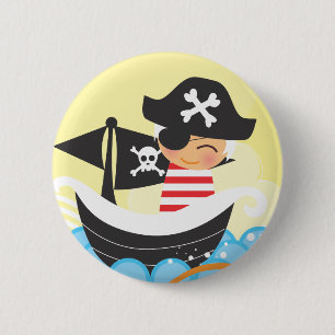 Macaron Rond 5 Cm Bouton d'enfant de pirate