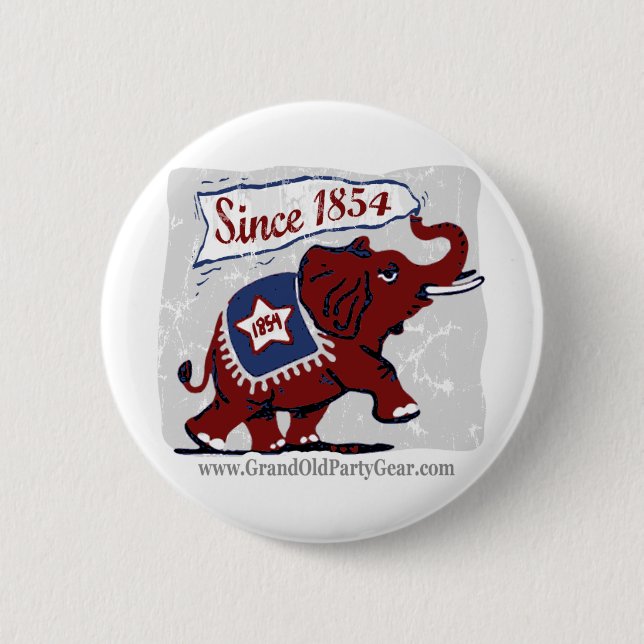 Macaron Rond 5 Cm Bouton d'enfants d'éléphants (Devant)