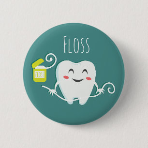 Macaron Rond 5 Cm Bouton dentiste des dents de brosse