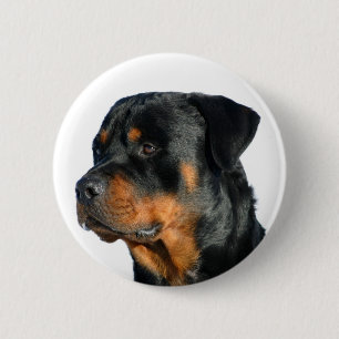 Macaron Rond 5 Cm Bouton d'épingle de chien noir et Brown de l'aime