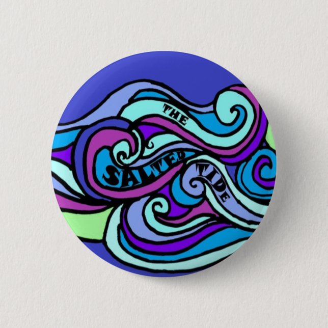 Macaron Rond 5 Cm Bouton d'épingle du logo de la marée salée (Devant)