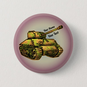 Macaron Rond 5 Cm Bouton d'épingle du réservoir militaire