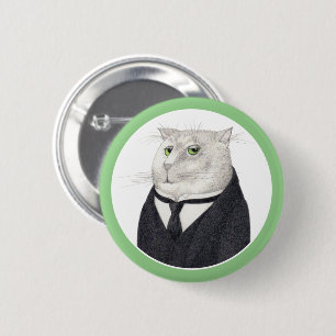 Macaron Rond 5 Cm Bouton d'épingle rond de la broche du BEURRE CAT