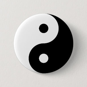 Macaron Rond 5 Cm Bouton d'épingle Yin-Yang
