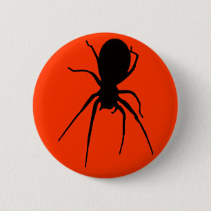 Macaron Rond 5 Cm Bouton déplaisant noir orange d'araignée