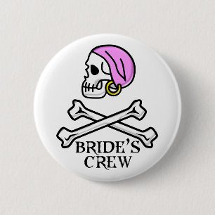 Macaron Rond 5 Cm Bouton d'équipage d'une mariée pirate