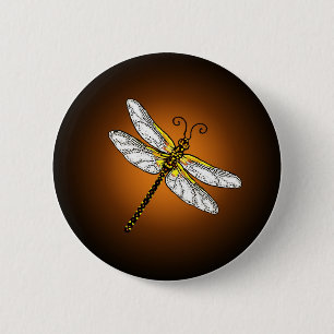 Macaron Rond 5 Cm Bouton des libellules d'or de bronze