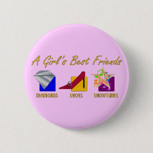 Macaron Rond 5 Cm Bouton des meilleurs amis de la fille
