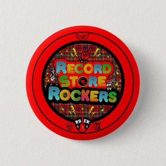 Macaron Rond 5 Cm Bouton des Rockers de Magasin de Disques