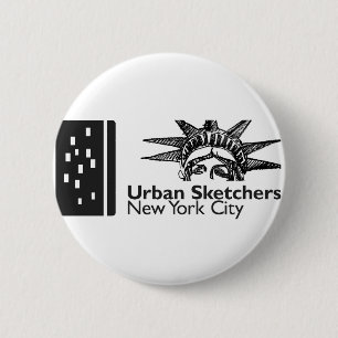 Macaron Rond 5 Cm Bouton des Sketchers urbains de New York
