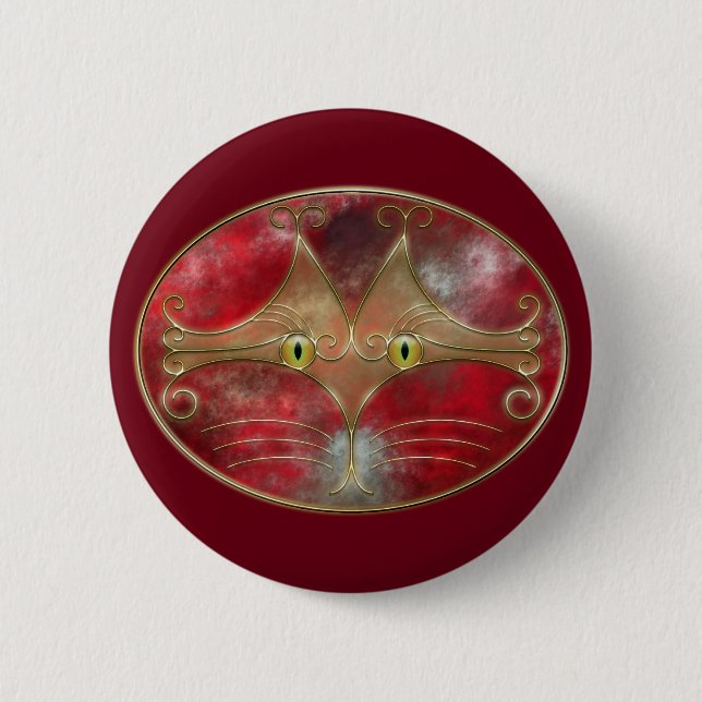 Macaron Rond 5 Cm Bouton des yeux de chat (Devant)