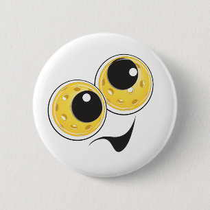 Macaron Rond 5 Cm Bouton des yeux de googly Pickleball