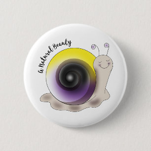 Macaron Rond 5 Cm Bouton d'escargot de la fierté non binaire