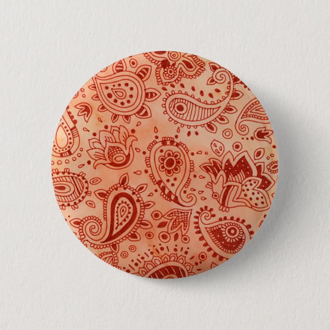 Macaron Rond 5 Cm Bouton Design henné (Devant)