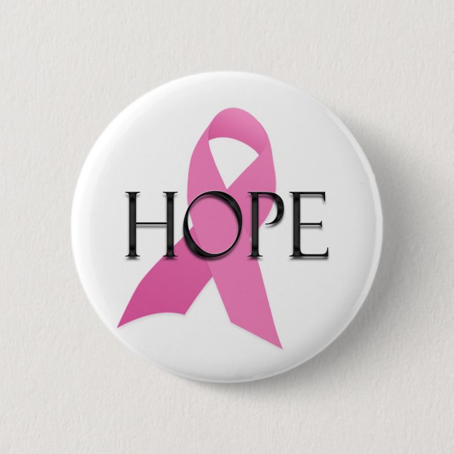 Macaron Rond 5 Cm Bouton d'espoir de cancer du sein (Devant)
