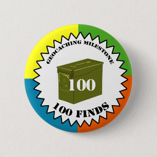 Macaron Rond 5 Cm Bouton d'étape importante de 100 découvertes
