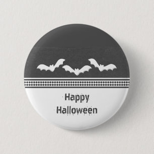 Macaron Rond 5 Cm Bouton d'Halloween Grisé, gris foncé