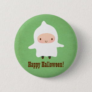 Macaron Rond 5 Cm Bouton d'Halloween pour petit fantôme mignon