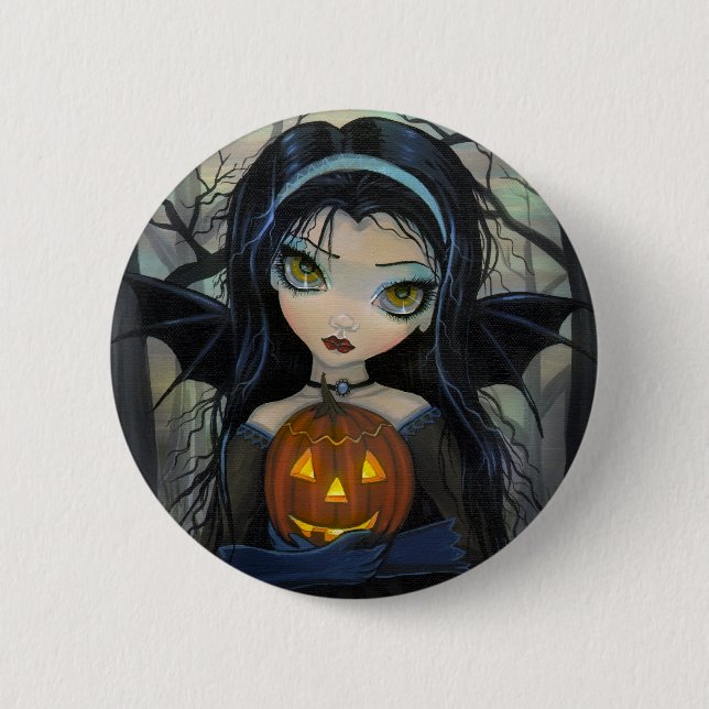 Macaron Rond 5 Cm Bouton d'Halloween Vampire de Woods d'octobre (Devant)