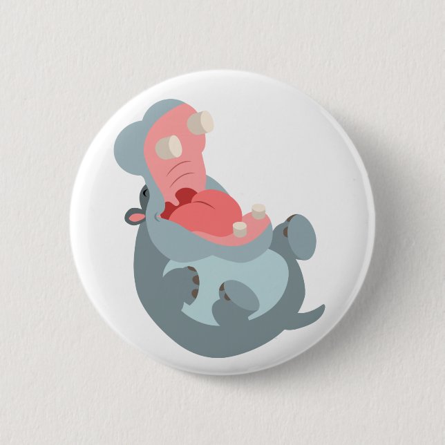 Macaron Rond 5 Cm Bouton d'Hippo de dessin animé mignon (Devant)