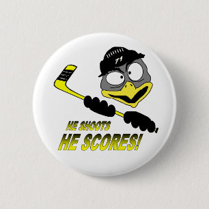 Macaron Rond 5 Cm Bouton d'hockey de pingouin