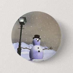 Macaron Rond 5 Cm Bouton d'homme de neige