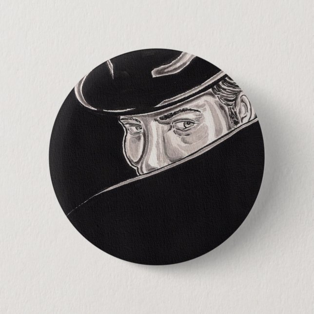 Macaron Rond 5 Cm Bouton d'homme d'ombre (Devant)