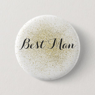 Macaron Rond 5 Cm Bouton d'homme d'or de parties scintillantes le