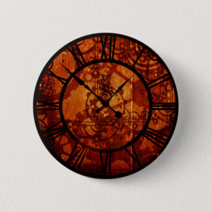 Macaron Rond 5 Cm bouton d'horloge de steampunk