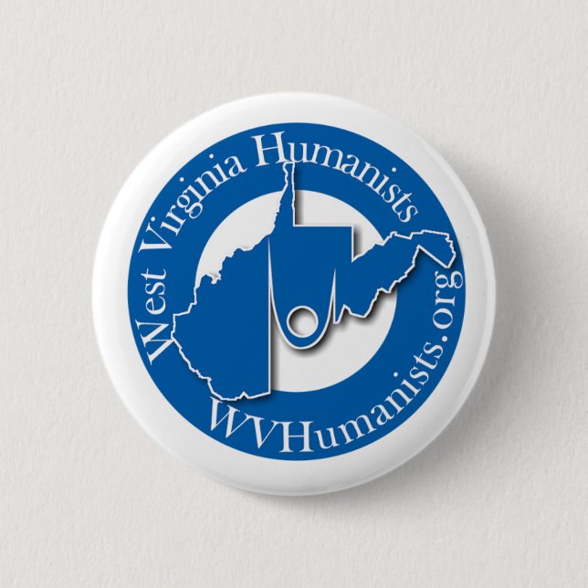 Macaron Rond 5 Cm Bouton d'humanistes de la Virginie Occidentale (Devant)