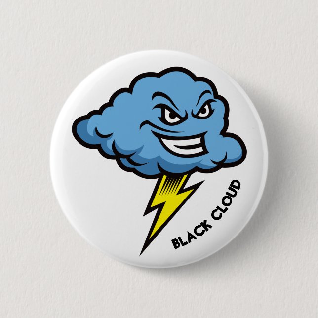 Macaron Rond 5 Cm Bouton d'Humour Black Cloud EMS 911 (Devant)