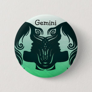 Macaron Rond 5 Cm Bouton diaphragme zodiaque Gemini Horoscope