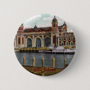 Macaron Rond 5 Cm Bouton d'île d'Ellis