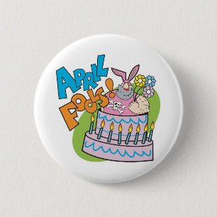 Macaron Rond 5 Cm Bouton d'imbéciles d'avril