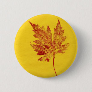 Macaron Rond 5 Cm Bouton d'impression de la nature feuille